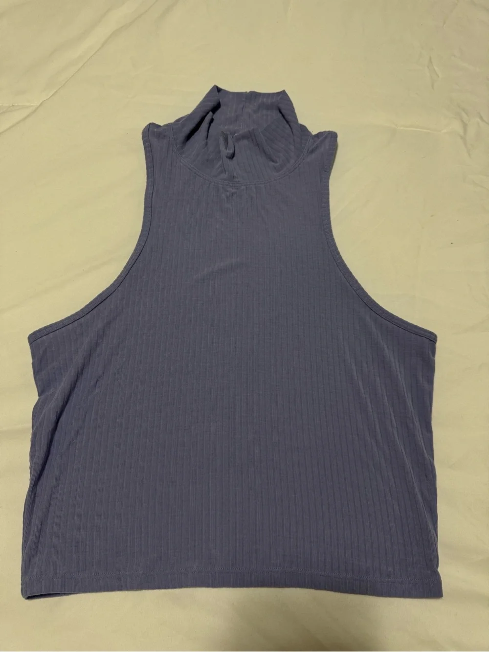 ALO Yoga Ribbed Mock Neck Cropped Tank - Lavender Purple
